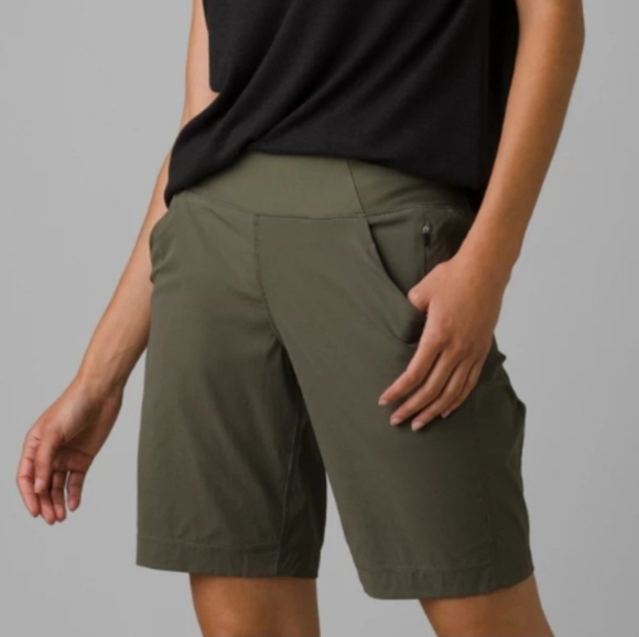 prAna Koen Flat Front Short, Grape Leaf (olive) L - Picture 1 of 10